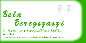 bela beregszaszi business card